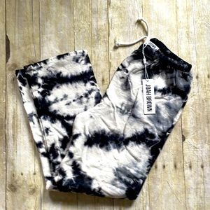 Joah Brown Tye Dye Wide Leg Sweatpants Size S/M